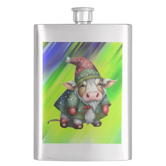 Flasque Conception de vache gnome de Noël-83456 (devant)