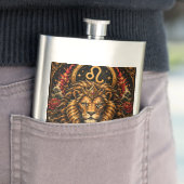 Flasque Conception du zodiaque Lion Masculin Céleste (En situation)