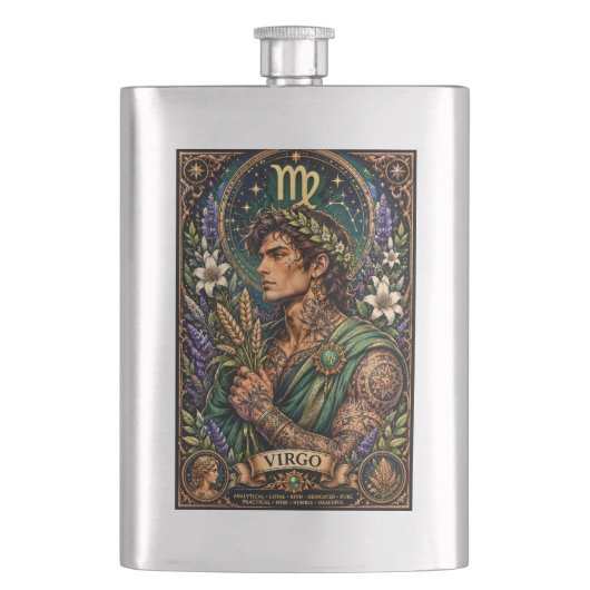 Flasque Conception du zodiaque Vierge Masculin Céleste (devant)