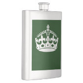 Flasque CONSERVEZ CALME COURONNE sur la Personnaliser vert (Droite)