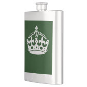 Flasque CONSERVEZ CALME COURONNE sur la Personnaliser vert (Gauche)