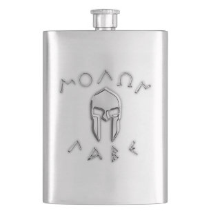 Flasque Copie spartiate de casque de chrome de Molon Labe
