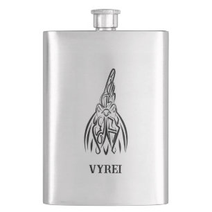 Flasque Coq tribal noir et blanc