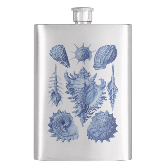 Flasque Coquillages vintages bleu (devant)