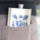 Flasque Coquillages vintages bleu (En situation)