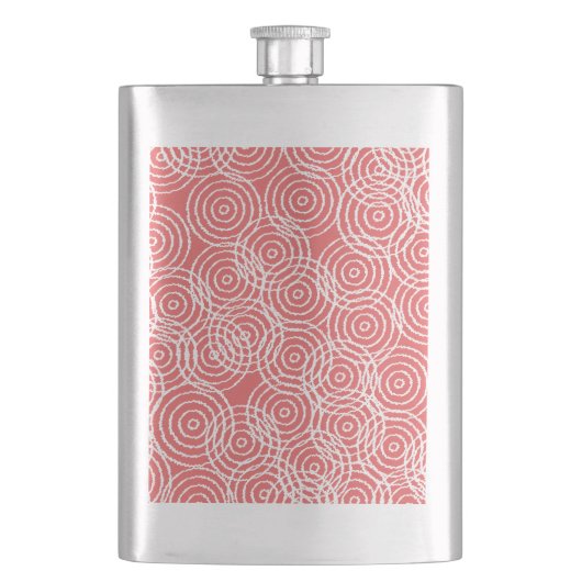 Flasque Coral rose Ikat Overlap Cercles Motif géométrique (devant)