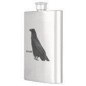 Flasque Corbeau noir avec nom scientifique (Gauche)
