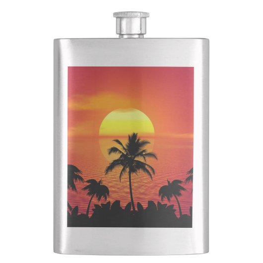 Flasque Coucher de soleil tropical (devant)