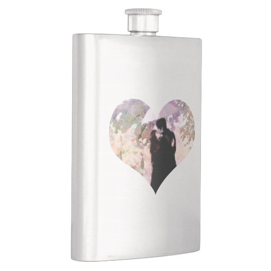 Flasque Couple en amour S'embrasser dans la pluie Art Abst (Droite)