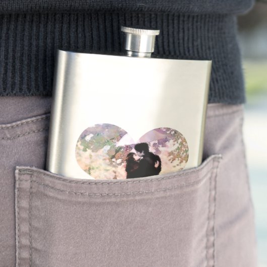 Flasque Couple en amour S'embrasser dans la pluie Art Abst (En situation)