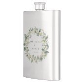 Flasque Couronne de neige et d'eucalyptus Mariage personna (Gauche)