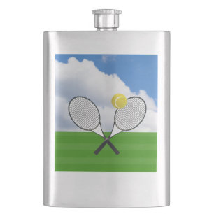 Flasque court de tennis et RACKETS DE TENNIS
