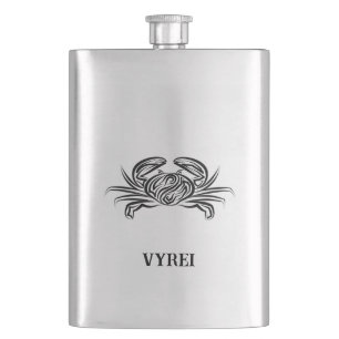 Flasque Crabe tribal noir et blanc