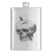 Flasque Crâne noir et blanc avec vecteur en fer tamisé (devant)