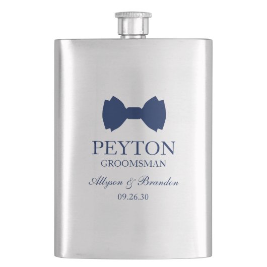 Flasque Cravate Groomsman Blue Bow (devant)
