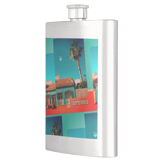 Flasque Crazy Torrevieja en Orange et Turqoise (Gauche)