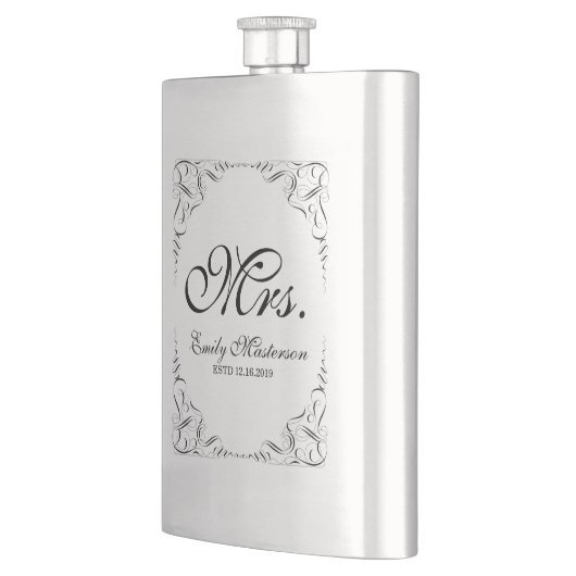 Flasque Créez Votre Propre M. Mme Son Mariage Monogramme (Gauche)