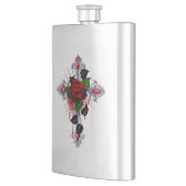 Flasque Croix d'argent avec une rose rouge (Gauche)