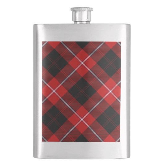 Flasque Cunningham Tartan rouge noir (devant)