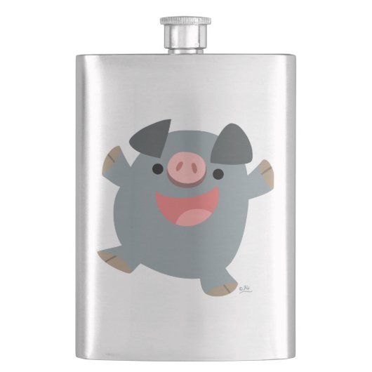 Flasque Cute Cartoon Bouncy Pig Classic Flask (devant)