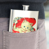 Flasque Cute Kitten Coeur Vintage Chat Retro Kitty (En situation)