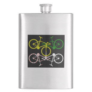 Flasque Cyclisme Jaune Vert Blanc Polka-Dot Jerseys