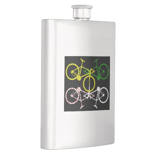 Flasque Cyclisme Jaune Vert Blanc Polka-Dot Jerseys (Droite)