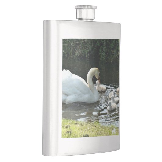 Flasque Cygne blanc avec poules (Droite)