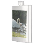 Flasque Cygne blanc avec poules (Gauche)