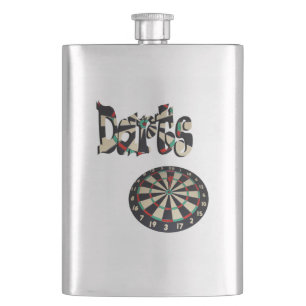 Flasque Darts Logo Et Dartboard, Hip Flask