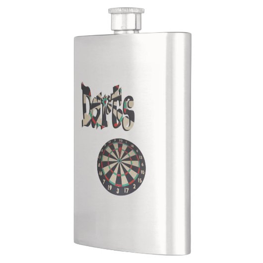 Flasque Darts Logo Et Dartboard, Hip Flask (Gauche)