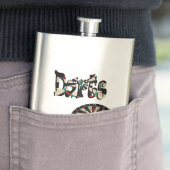 Flasque Darts Logo Et Dartboard, Hip Flask (En situation)