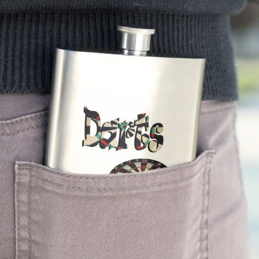 Flasque Darts Logo Et Dartboard, Hip Flask (En situation)