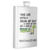 FLASQUE DE COCKTAIL INOXYDABLE - LIME, SEL, TEQUIL (Droite)