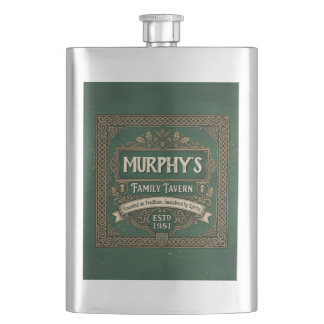 Flasque de Whiskey Vert Vintage Personnalisé de la