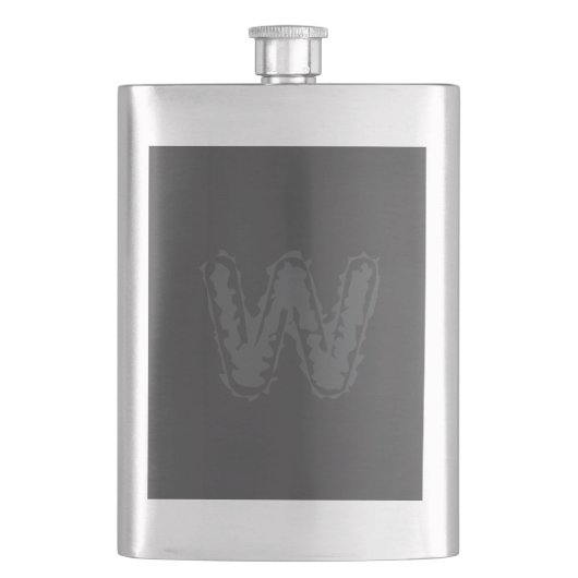 Flasque Déplaisant Monogramme Gris sur gris (devant)