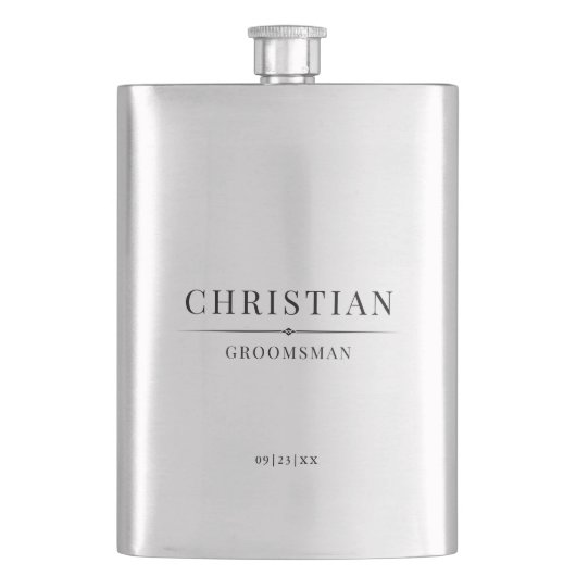 Flasque Design Moderne Groomsmen Cadeaux Simple Élégant (devant)
