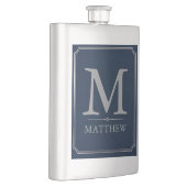 Flasque Design Monogramme Argent et Nuit (Droite)