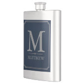 Flasque Design Monogramme Argent et Nuit (Gauche)