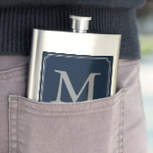 Flasque Design Monogramme Argent et Nuit (En situation)