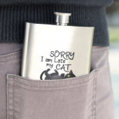 Flasque Désolé, je suis en retard - Règles pour chats ! (En situation)