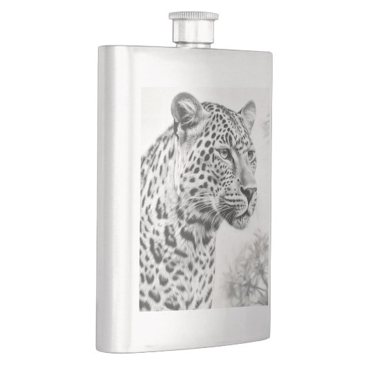 Flasque Dessin au crayon léopard africain (Droite)