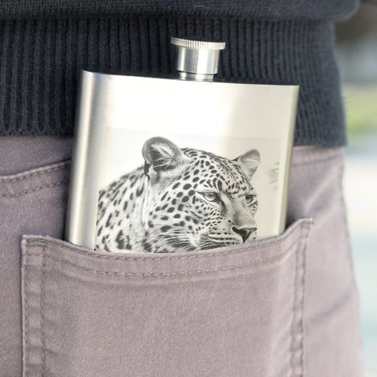 Flasque Dessin au crayon léopard africain (En situation)