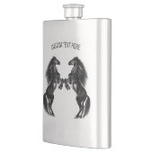 Flasque Dessin de Chevaux sauvages noirs droits - Ajouter  (Gauche)