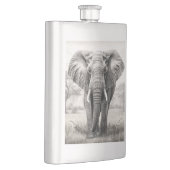 Flasque Dessin d'un crayon d'éléphant africain (Droite)