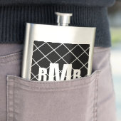 Flasque Diamant noir blanc Monogramme (En situation)
