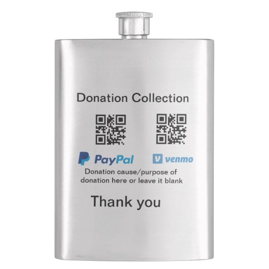 Flasque Donation Collection conseil pot ajouter votre q r  (devant)