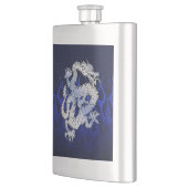 Flasque Dragon bleu en carbone de chrome emballant des (Gauche)