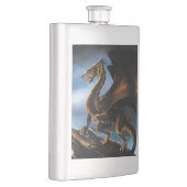 Flasque Dragon noir cuivre or (Droite)