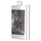 Flasque Dragon noir cuivre or (Gauche)